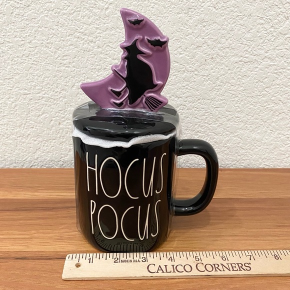 RAE DUNN Hocus Pocus Witch Topper Black Ceramic Halloween Mug - Picture 5 of 11
